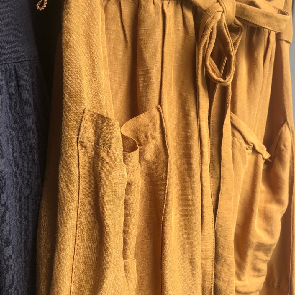 Madewell Mustard Yellow Short-Sleeve Tie-Waist Maxi Dress - Picture 4 of 12